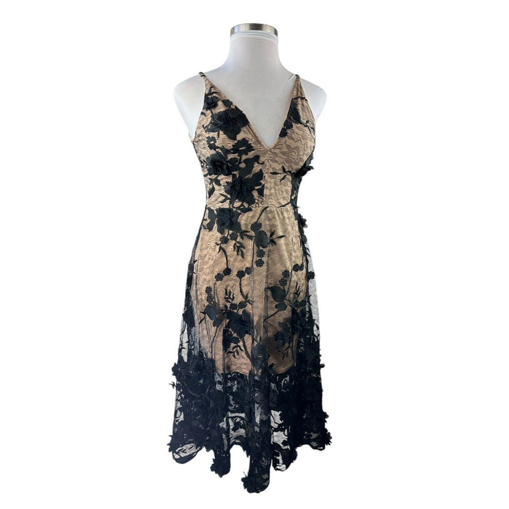 Dress the Population Audrey 3D Embroidered Fit & Flare Dress Women's Size Medium - Picture 7 of 16